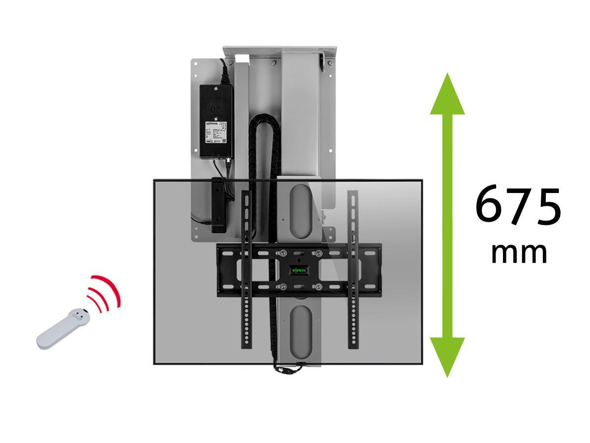 MonLines MLD675S TV Lift Deckenlift elektrisch, 675mm, silber