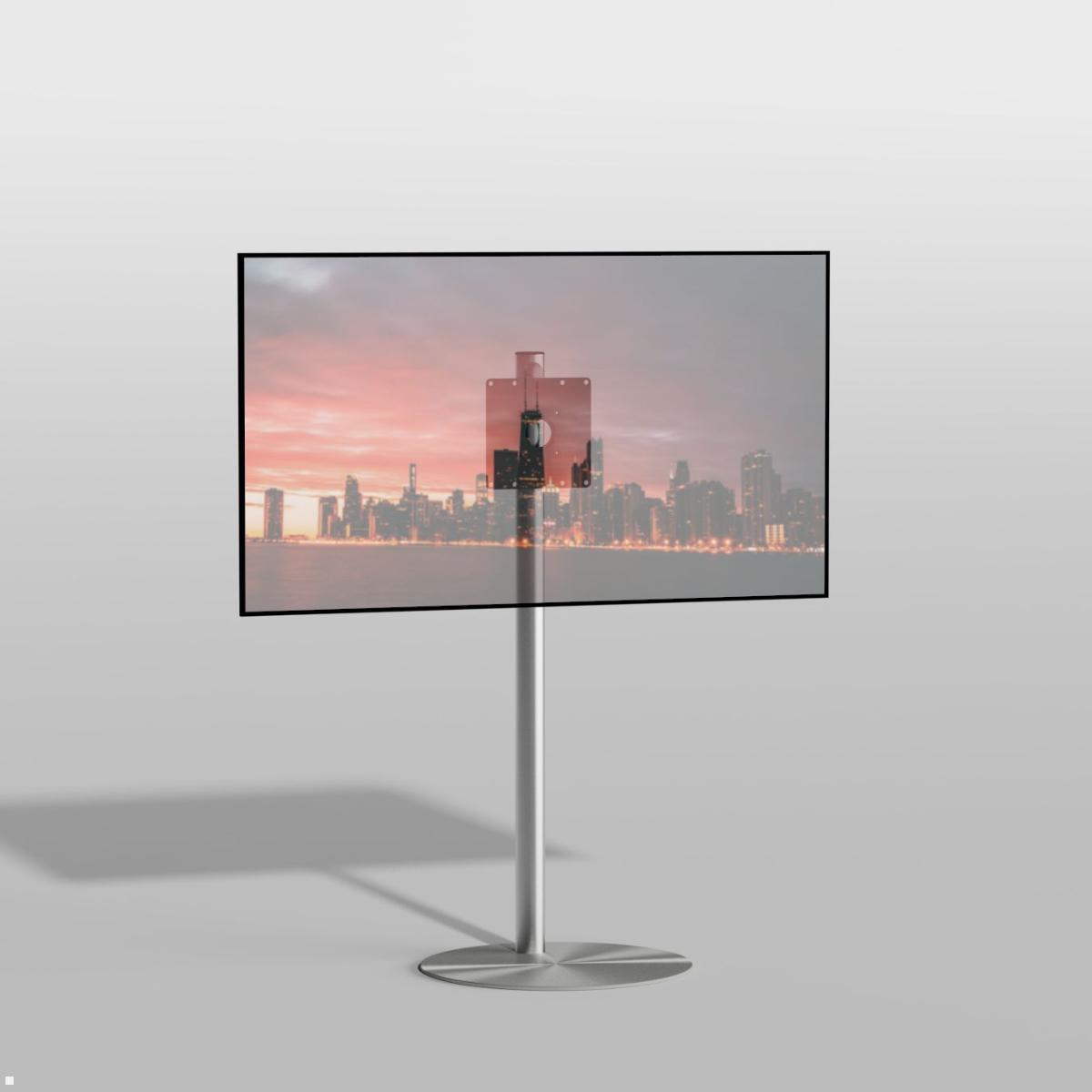 Cavus SPHERE120S22 TV Ständer rund 32 - 65 Zoll Säule 1200 mm, Edelstahl mit TV Gerät