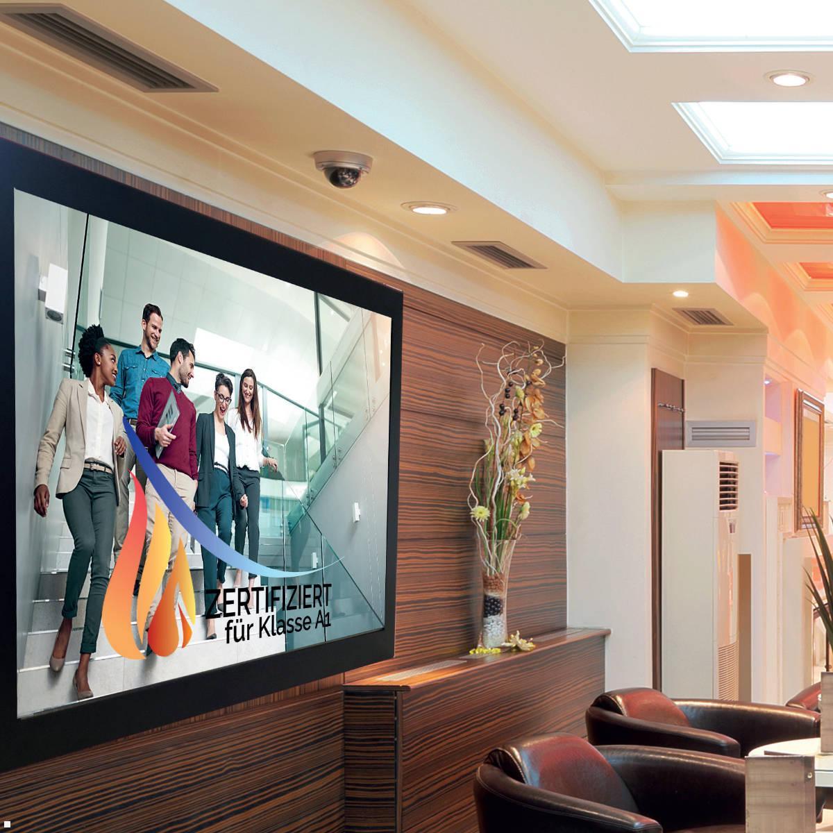 Distec BLO-Line A1 Brandschutz Monitor 54.6 Zoll IoT Blende quer (DS-92-077Q) Anwendungsbeispiel Hotel Lobby