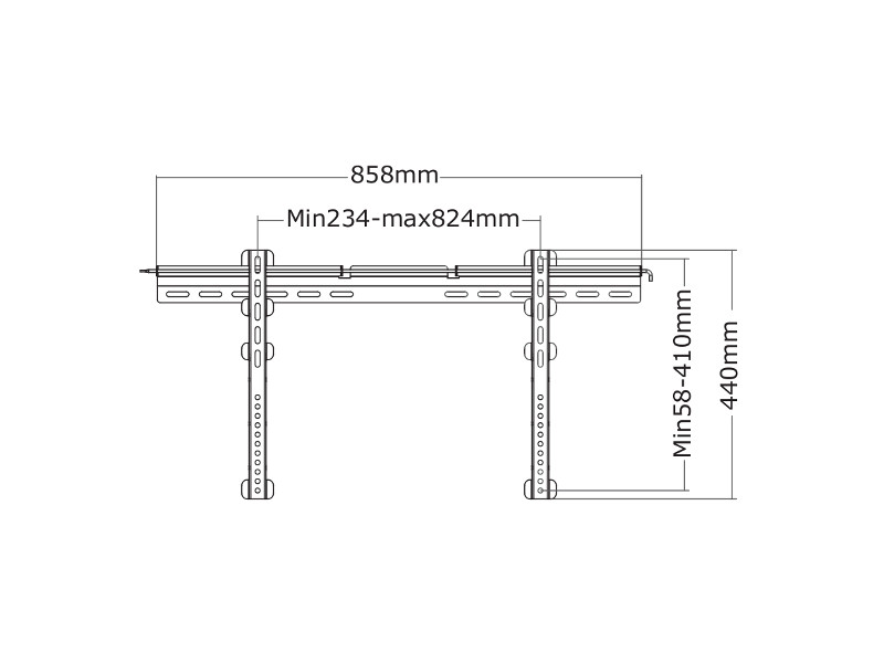 NewStar PLASMA-W065 Wandhalterung Zeichnung