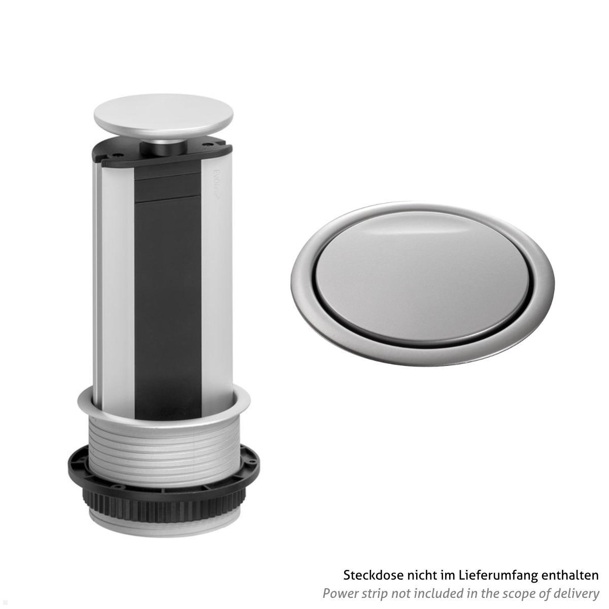 EVOline Port Zubehör Wippdeckel für Steckdose, silber