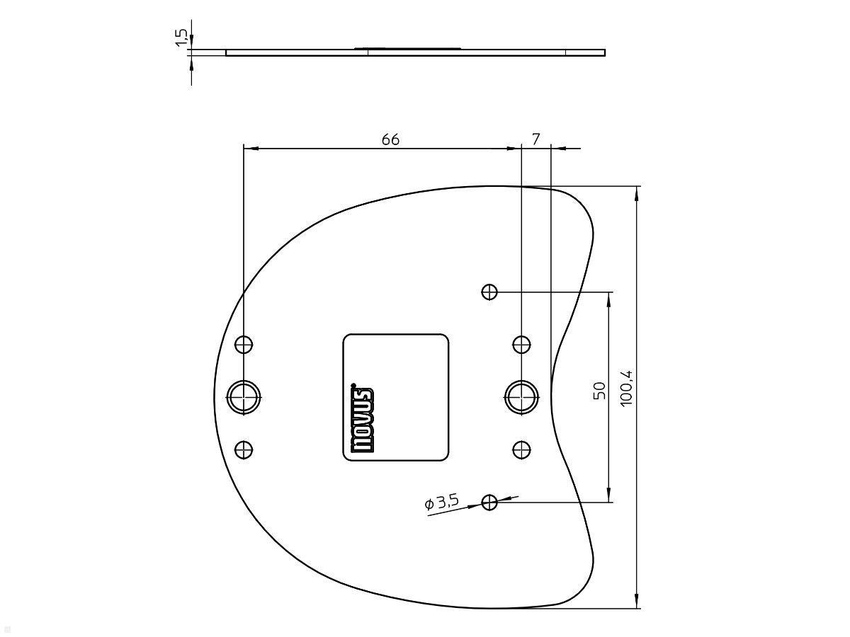 Novus POS Halterung für Scanner Orbit MS 7120 (851+0035+006) technische Zeichnung
