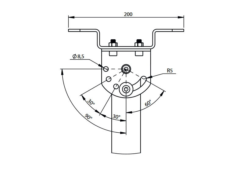 SMS Func CH VST2 Monitor Deckenhalter flexibel