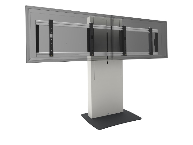 SmartMetals elektrischer Dual Monitorständer 65 Zoll Anwendungsbeispiel