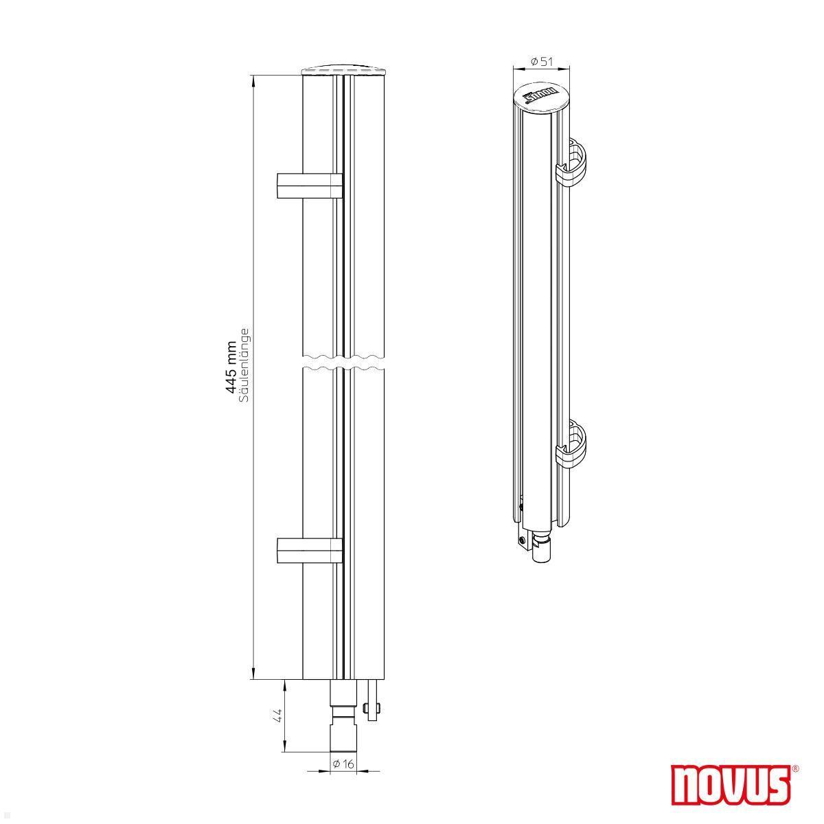 Novus TSS 445 mm Säulenverlängerung (961+2609+000) technische Zeichnung