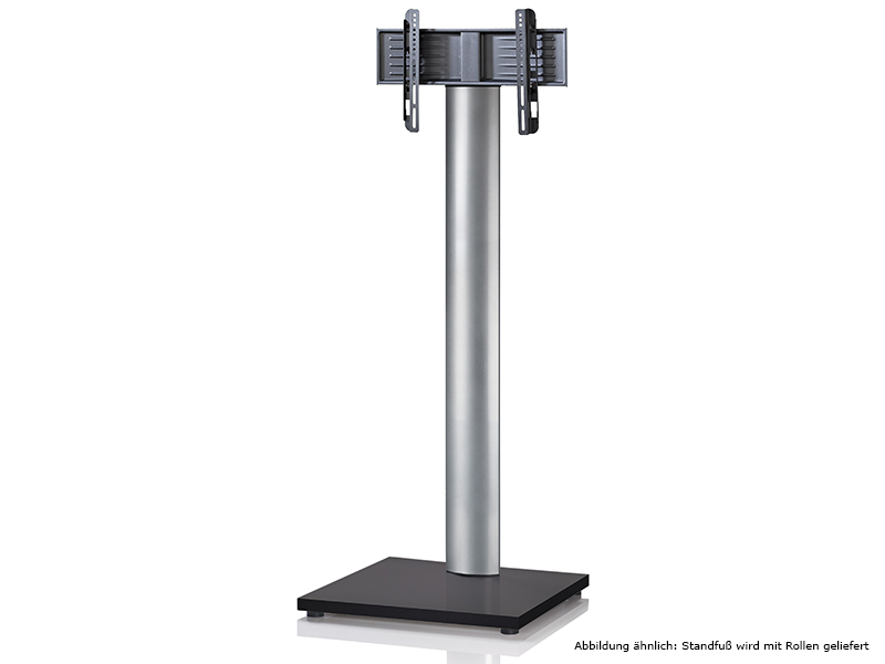 VCM Onu Schwarzlack Fernsehständer ohne Regal mit Rollen