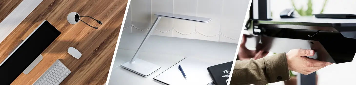 TecLines Steckdosen, Kabelmanagement, Unterbau-Schubladen, Leuchten