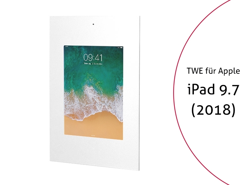 TabLines TWE064W Tablet Wandeinbau für Apple iPad 9.7 (2018), DS, weiß
