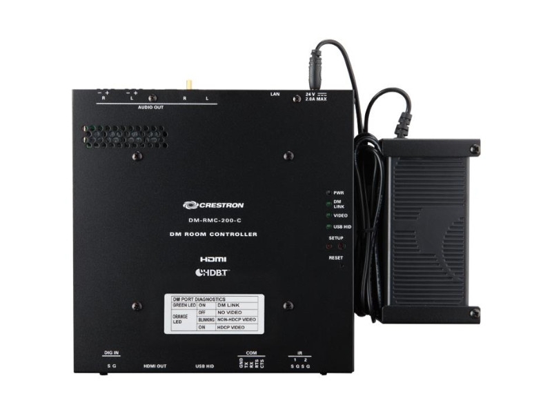 Crestron DigitalMedia 8G+ Empfänger CAT mit Scaler und Audio Draufsicht