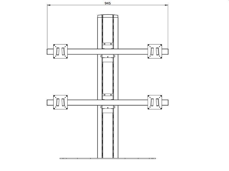 SMS Multimonitor Tischhalterung Control 2x2 Standfuß  (MM051012)
