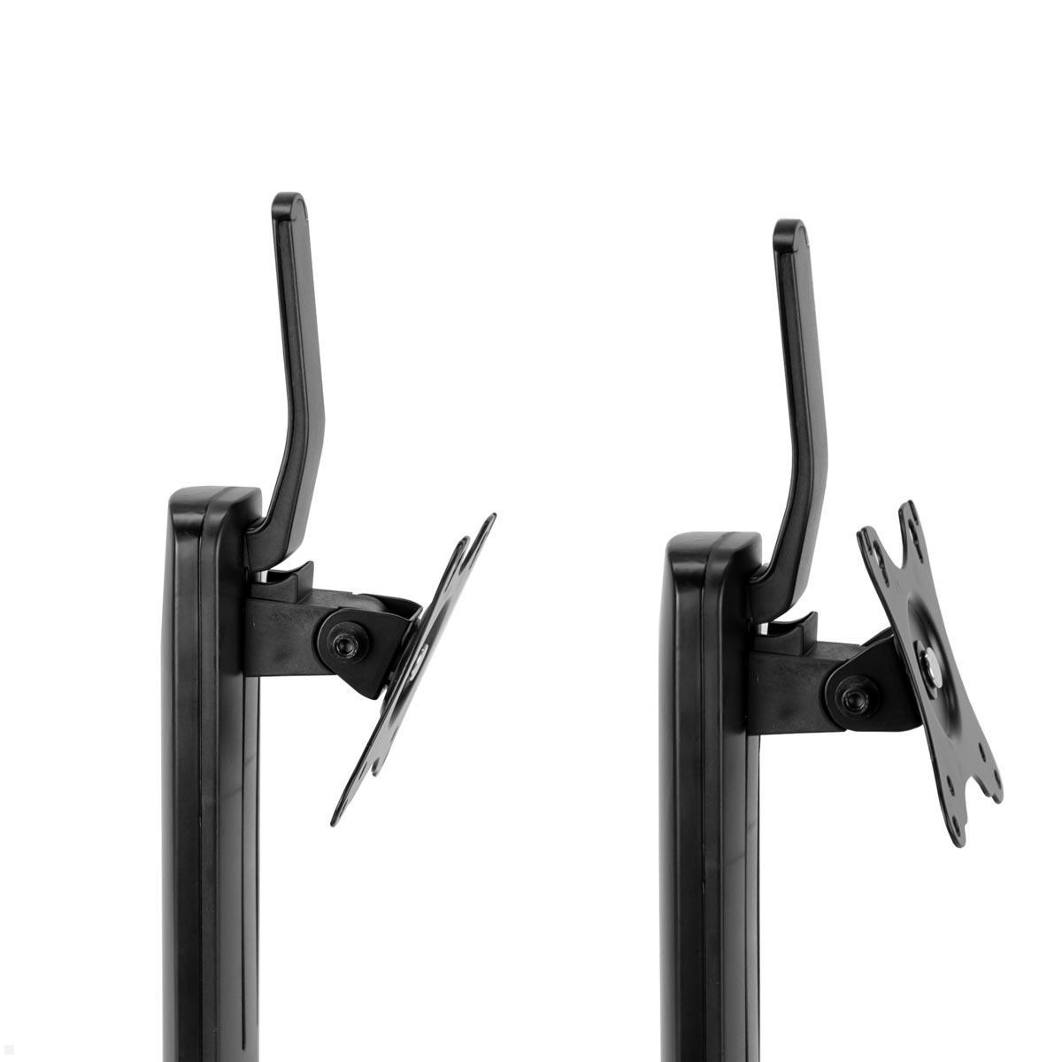 MonLines MTS600B Tisch Monitorständer bis 32 Zoll, höhenverstellbar, schwarz mit Neigefunktion