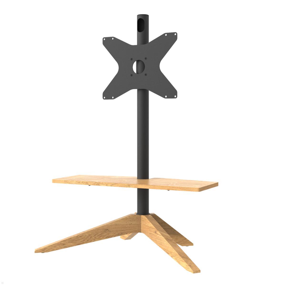 Cavus CROSS TV Ständer mit Ablage 32-65 Zoll, VESA 400x300, Eiche Holz drehbar