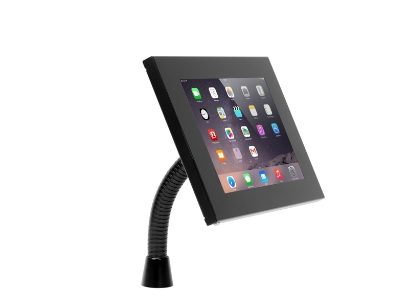 TabLines TTH003B Tablet Tischhalterung Schwanenhals mit Tablet Schutzgehäuse