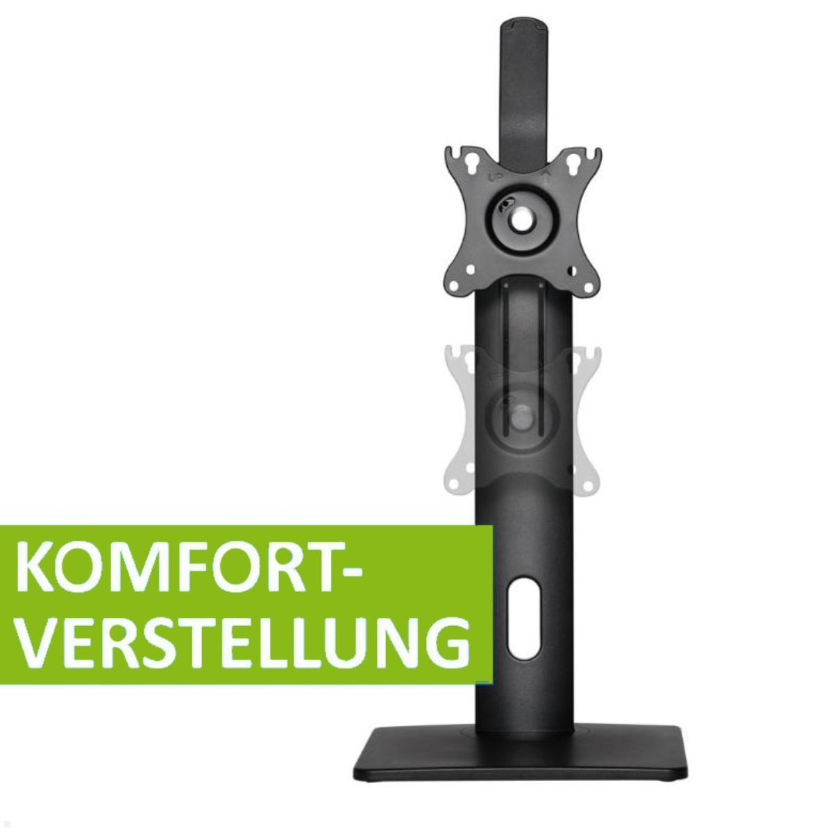 MonLines MTS600B Tisch Monitorständer bis 32 Zoll, höhenverstellbar, schwarz Komfortverstellung