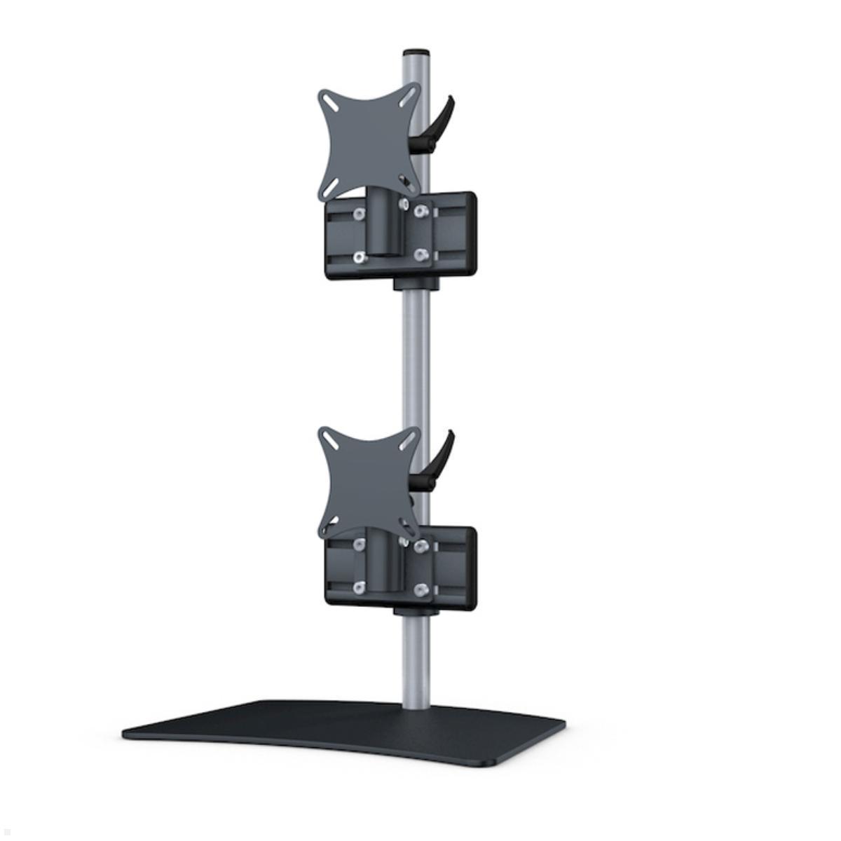 MonLines MTH250B Monitorhalter Standfuß für 2 Curved Monitore übereinander bis 49 Zoll, schwarz geeignet für Gaming Monitore