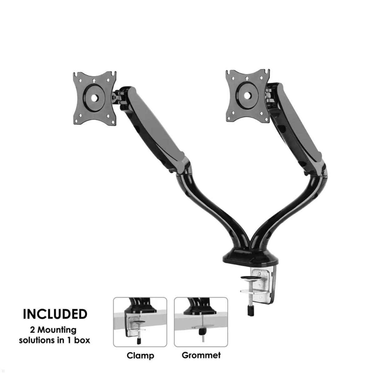 Neomounts Select NM-D500D Dual-Display Tischhalter 10-27Zoll, Doppelhalterung