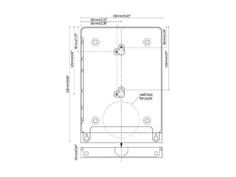 Basalte Eve iPad Mini 4 Tablethalter eckig gebürstetes Alu Maße