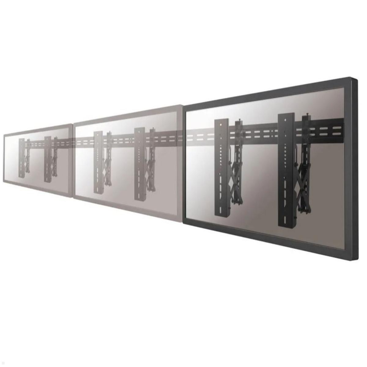 MonLines MWH009B Videowall Wandhalterung, schwarz Anordnung in einer Reihe