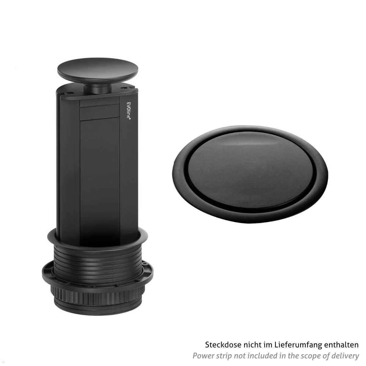EVOline Zubehör Wippdeckel für Port Steckdose, schwarz