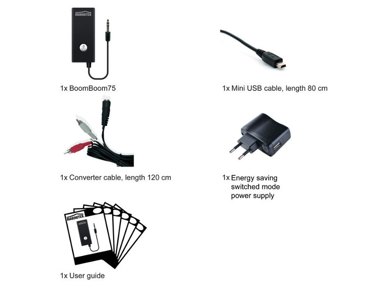 Marmitek BoomBoom 75 Bluetooth Musik-Empfänger Lieferumfang