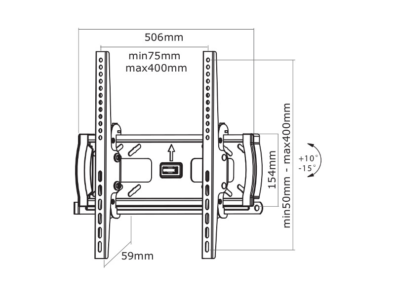 NewStar PLASMA-W240 neigbare Wandhalterung Zeichnung