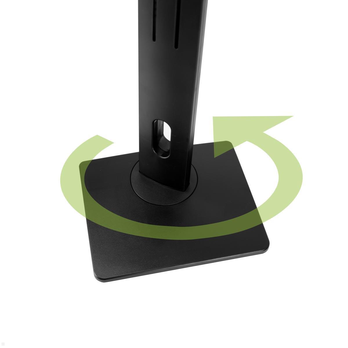 MonLines MTS600B Tisch Monitorständer bis 32 Zoll, höhenverstellbar, schwarz an der Säule drehbar