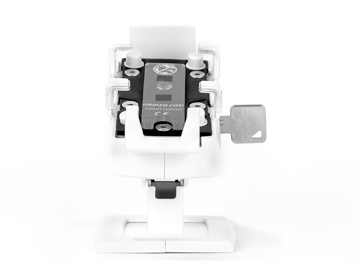 Gripzo Smartphone Tischhalterung für iPhone 4, 5, SE, weiß