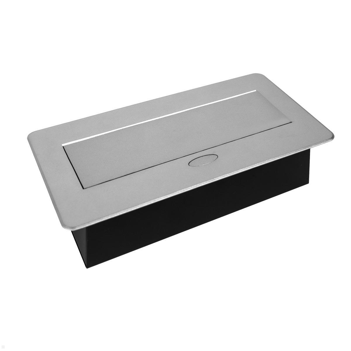 TecLines TES009S 2-fach Einbau Steckdose mit 2x USB-A, 3m Kabel, geschlossen