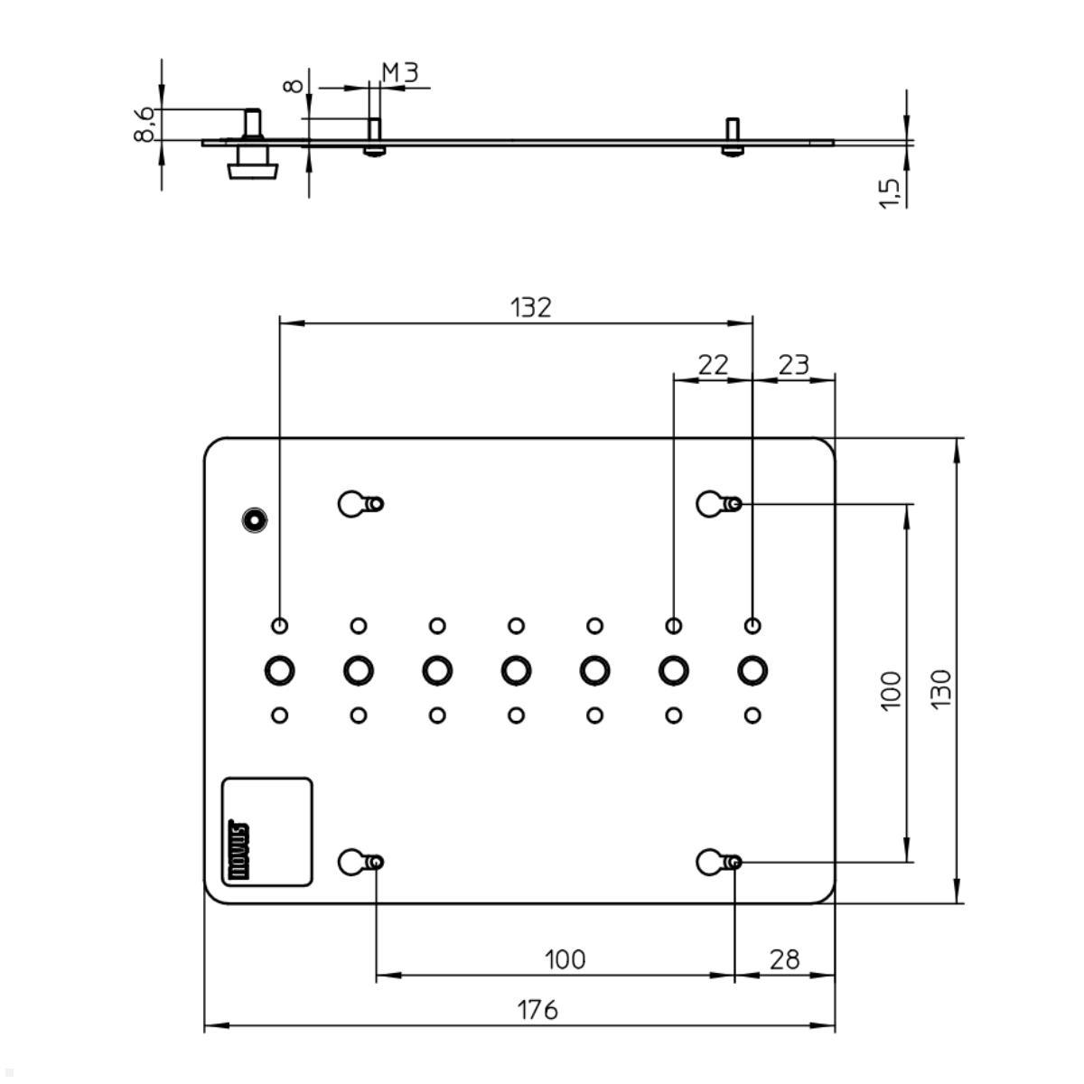 Novus POS Halterung für Drucker SNBC BTP-R681 - Zeichnung