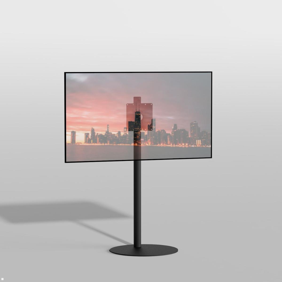 Cavus SPHERE120B22 TV Ständer rund 32 - 65 Zoll Säule 1200 mm, schwarz mit Heavy Duty Bildschirm