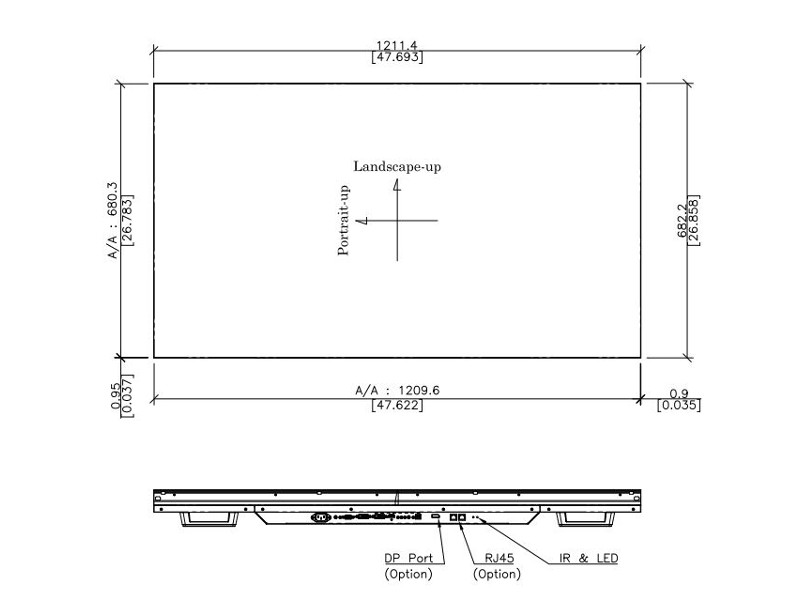Hyundai D55EFN Indoor Display Videowall 55" FullHD Maße