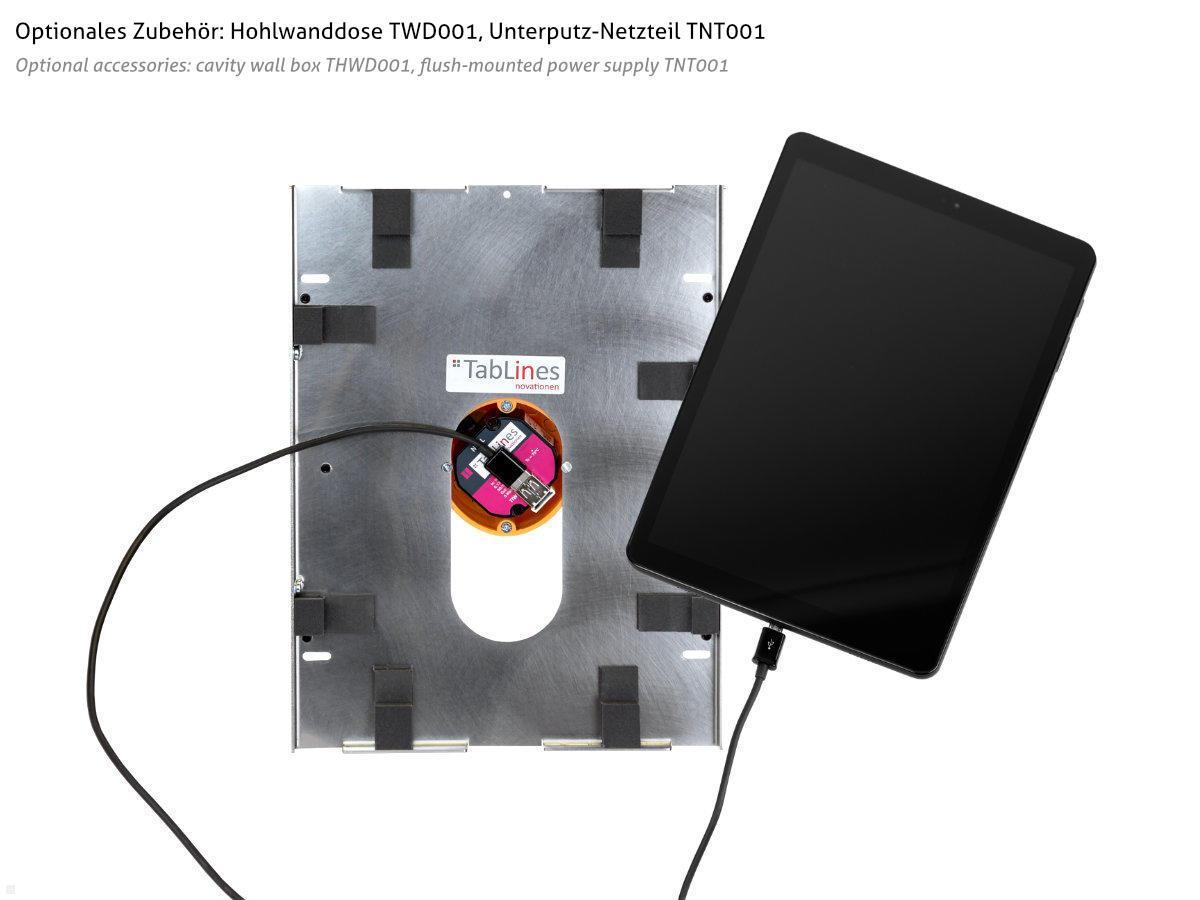 Tablet Wandeinbau Samsung Galaxy Tab A 7 10.4, schwarz, Unterputz Stromversorgung