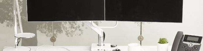 Tischhalterung 2 Monitore / 2-fach Tischständer / Doppelhalterung