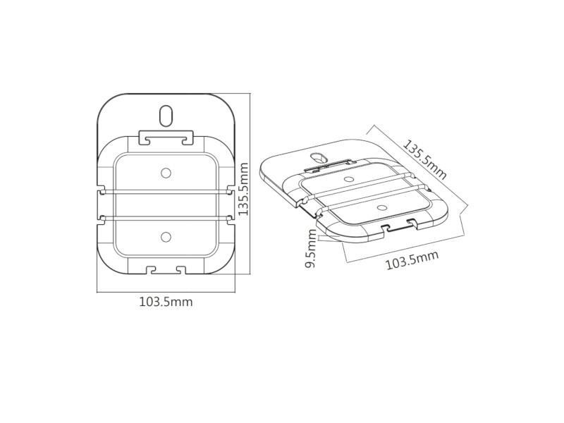 Neomounts NS-ATV050 Mediabox / Apple TV Halterung Maße