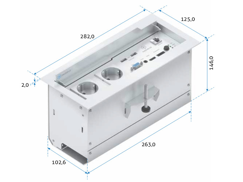 PureLink mediahub mhub-enc100-c-SHD310 On-table Maße
