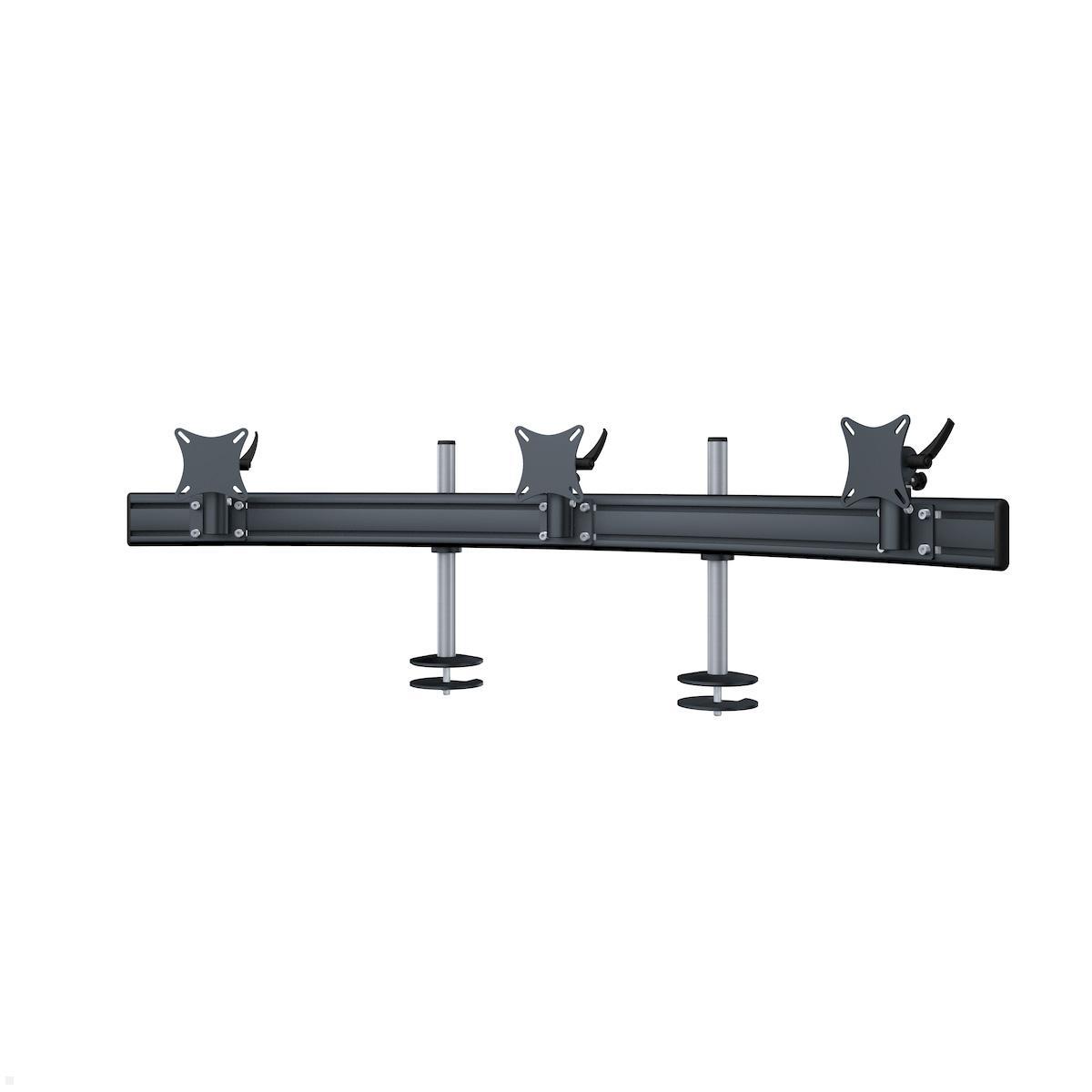 MonLines MTH294B Para 3er Monitor Tischhalter Einbau OA bis 32 Zoll, schwarz