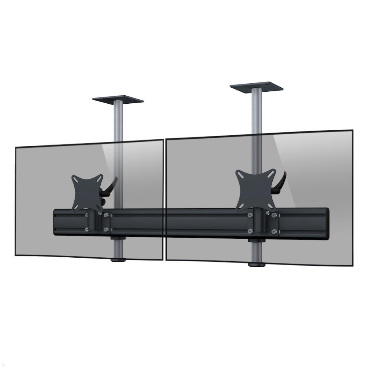 MonLines MDH200B Flat 2-fach Monitor Deckenhalter bis 32 Zoll, schwarz