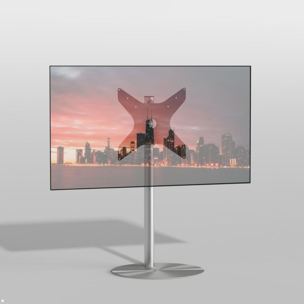 Cavus SPHERE100S44 TV Ständer rund 32 - 65 Zoll Säule 1000 mm, Edelstahl mit TV Gerät