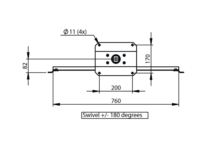 SMS Func CH VST2 Monitor Deckenhalter Maße
