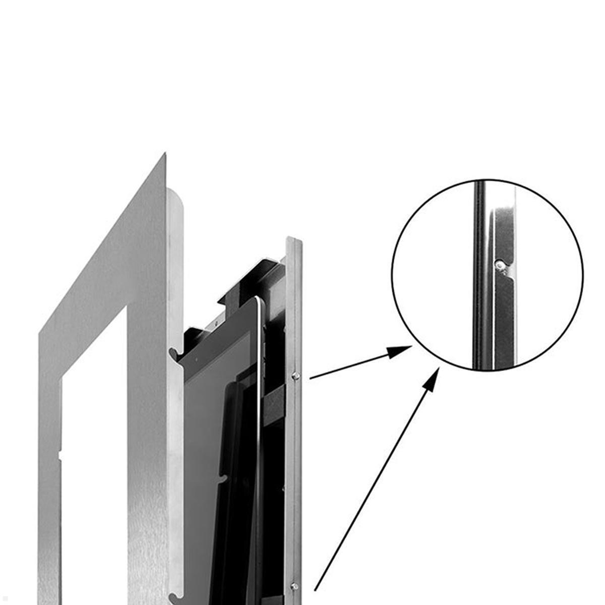 TabLines TWE102E Tablet Wandeinbau für Samsung Tab S7 FE 12.4, Edelstahl, Umbaukit