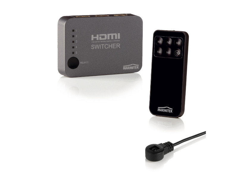 Marmitek Connect 350 UHD HDMI Umschalter mit 4K, 5x Eingang, 1x Ausgang