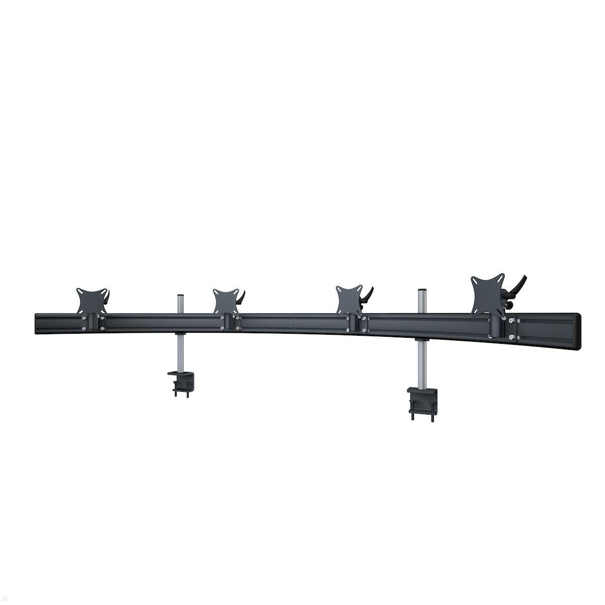 MonLines MTH217B Para 4-fach Monitorhalter Tischklemme bis 24 Zoll, schwarz