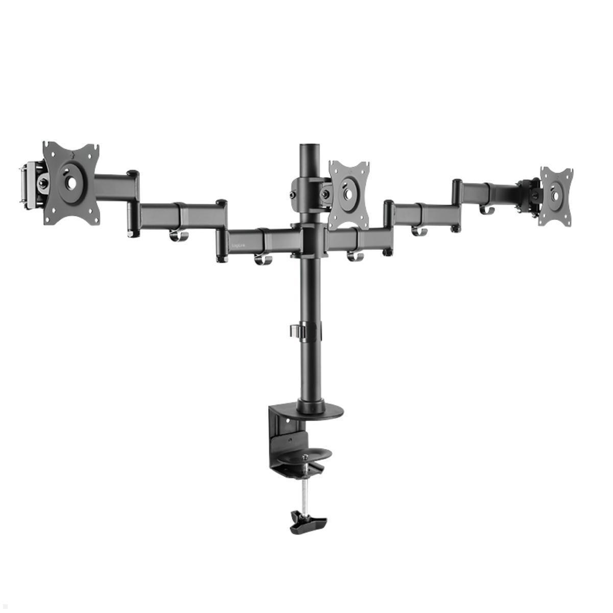 MonLines MTH015B Monitorhalter für 3 Monitore nebeneinander bis 27 Zoll