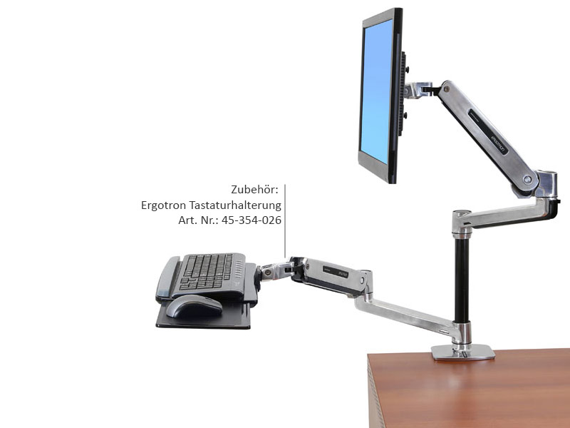 Ergotron 45-360-026 LX Sit-Stand Desk Mount LCD Arm mit Zubehör