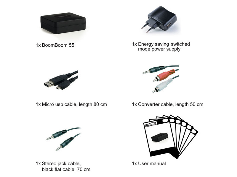 Marmitek Boom Boom 55 HD Bluetooth Audiosender Lieferumfang