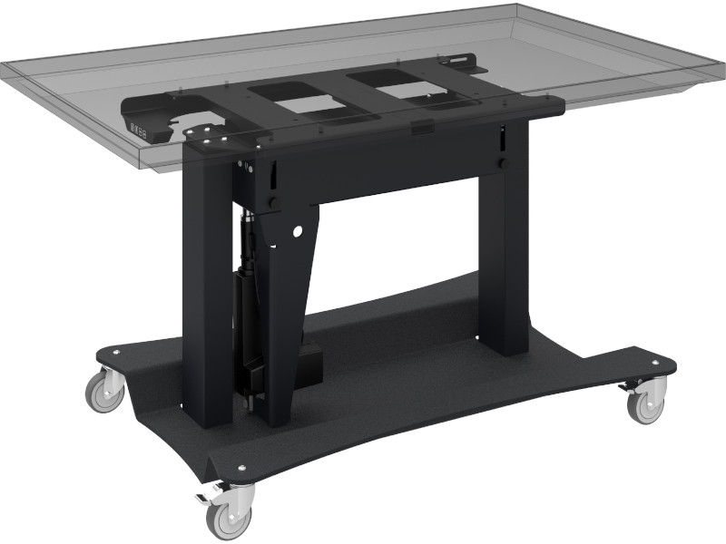 SmartMetals Tip & Touch Mobiler Touchscreen Trolley horizontal bis 65 Zoll Montagebeispiel