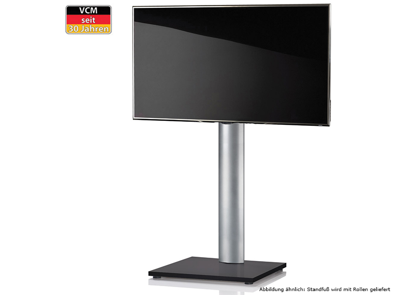 VCM Onu Schwarzlack TV Ständer ohne Regal mit Rollen