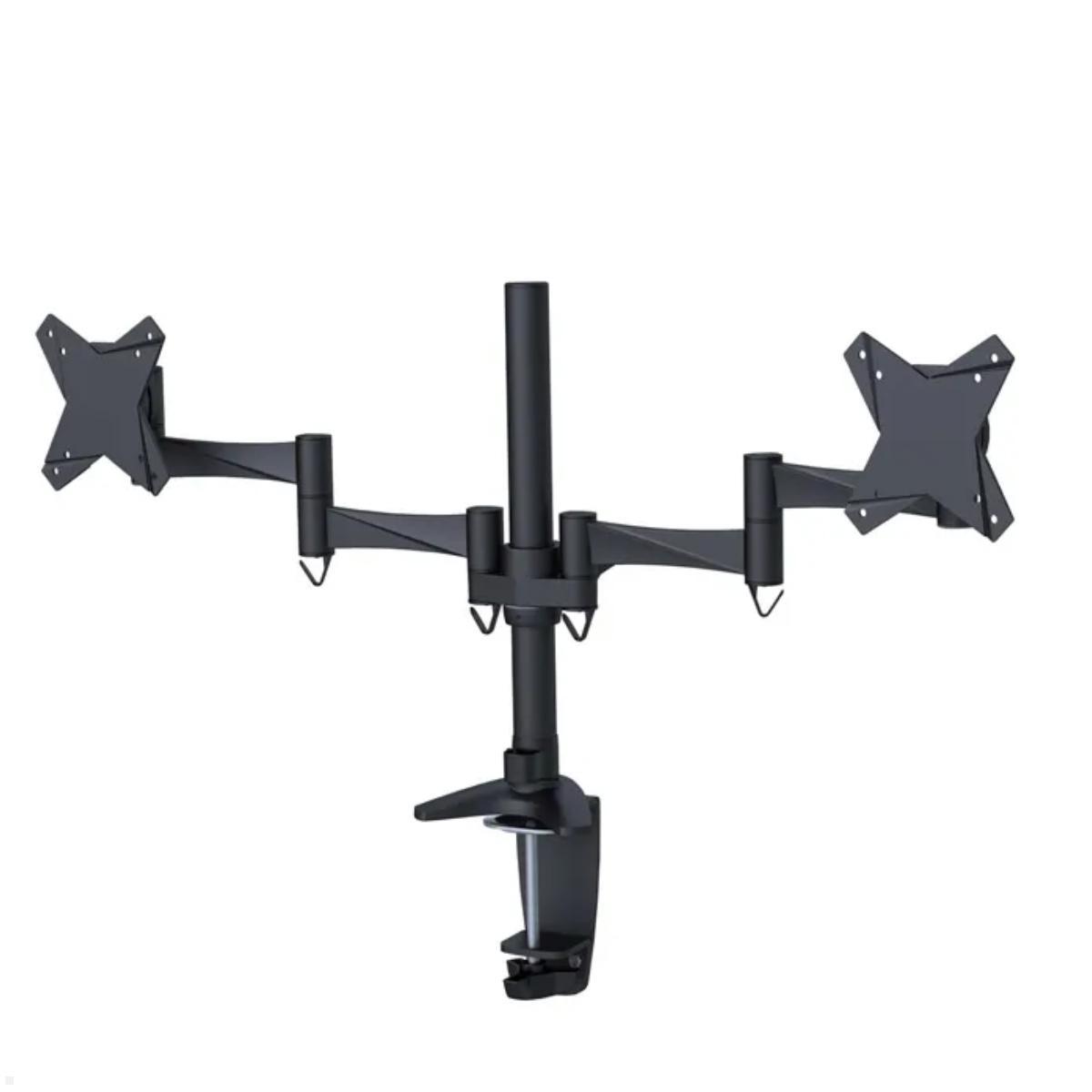 Dual Monitorhalterung mit Tischklemme Neomounts FPMA-D1330DBLACK , Vorderansicht