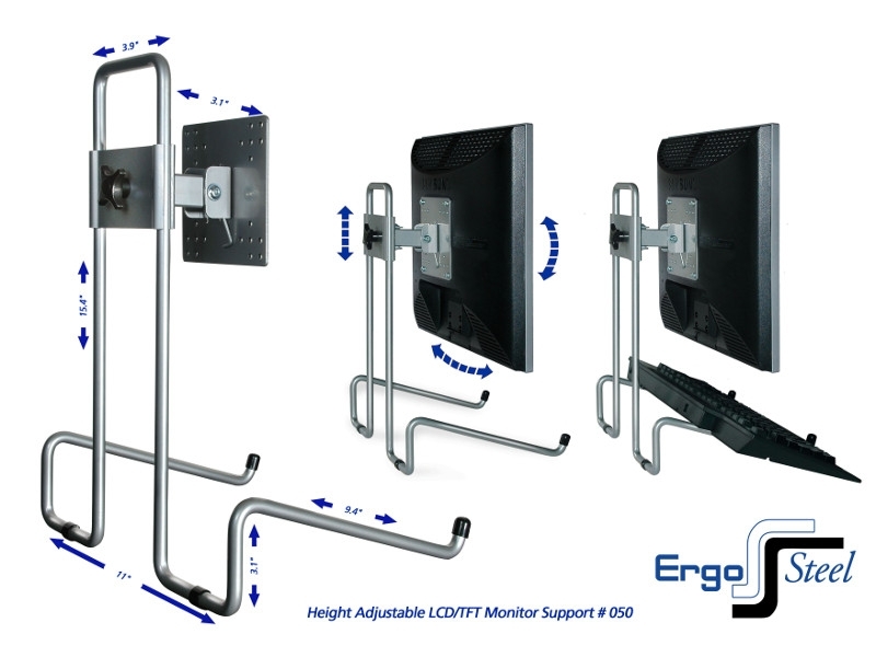 R-Go Flex Monitorständer mit Tastaturablage RGOSC050+ höhenverstellbar