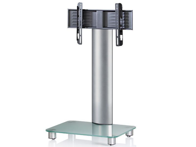 VCM Bilano silber Mattglas TV Ständer inkl. Rollen